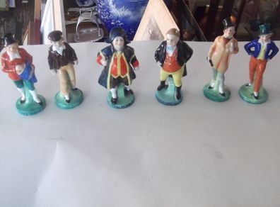 six vintage ceramic figures from charles dicken