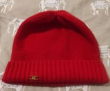 Italian designer Elisabetta Franchi wool and rabbit hair red beanie