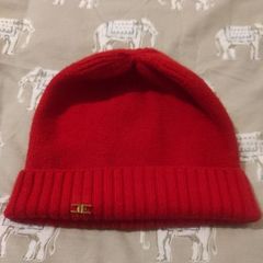 Italian designer Elisabetta Franchi wool and rabbit hair red beanie