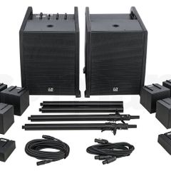Full live sound setup: Behringer X32 Compact, S16 stage box, LD Curv 500 PS PA