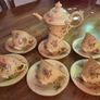 Exquisite Antique Hand Painted English Porcelain Gilded Tea Set with Teapot Image 2