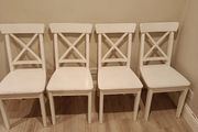 For sale: a set of 4 classic IKEA dining chairs, model INGOLF in white.!