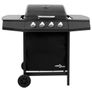 Gas BBQ Grill with 4 Burners Black Image 2