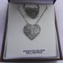 Vintage Sterling Silver 925 Cubic Zirconia Heart Set ring and chain with pendant 12,24g - lent 24" - size O Image 4