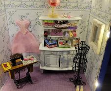 Diorama / Roombox Miniature scene sewing room