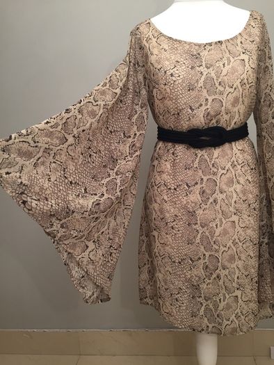 Oasis snake skin print dress with belt