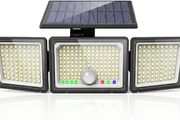 Solar Lights Outdoor, Upgraded 286 LED Motion Sensor Security Light with 360 Wide Lighting Angle, Easy to Install, IP65 Waterproof Durable Solar Powered Flood Lights for Outside