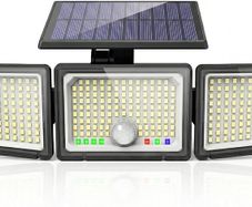Solar Lights Outdoor, Upgraded 286 LED Motion Sensor Security Light with 360 Wide Lighting Angle, Easy to Install, IP65 Waterproof Durable Solar Powered Flood Lights for Outside