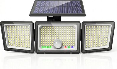 Solar Lights Outdoor, Upgraded 286 LED Motion Sensor Security Light with 360 Wide Lighting Angle, Easy to Install, IP65 Waterproof Durable Solar Powered Flood Lights for Outside