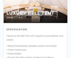 All Together Now 2026 Luxury 2 Person Bell Tent Glamping