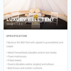All Together Now 2026 Luxury 2 Person Bell Tent Glamping