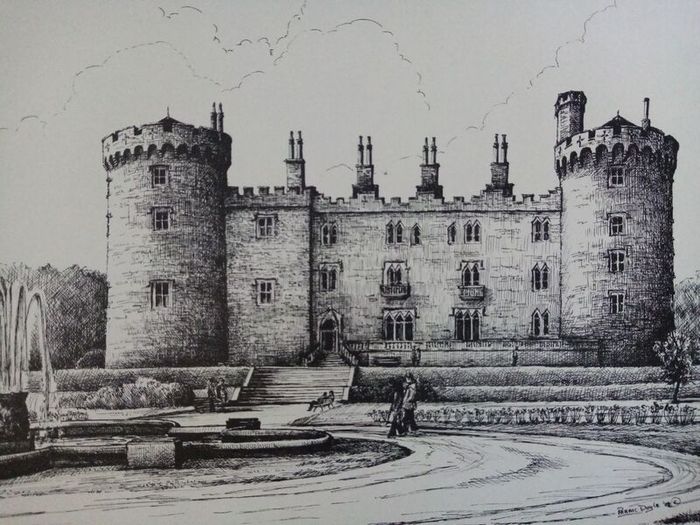 Vintage Kilkenny Castle print by Paraic Doyle limited edition