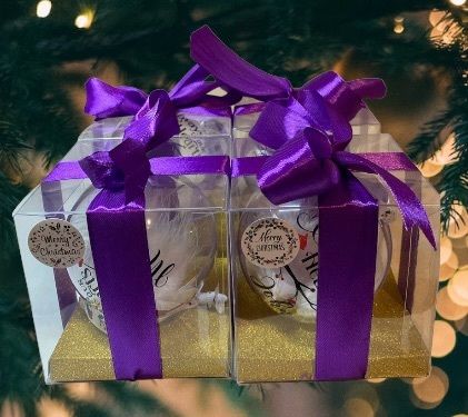 Personalised Christmas Bauble decoration with gift box