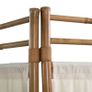 Folding 3-Panel Room Divider Bamboo and Canvas 120 cm Image 2