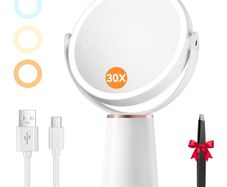 Brand New Auxmir Illuminated Cosmetic Mirror 30X/1X Magnification