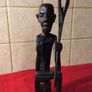 Hand Carved Dark Wood African Figure Image 2