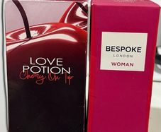 oriflame love potion cherry on top perfume and bespoke london salted caramel and water lilies perfume