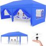 3m x 6m folding tent accordion 4 side panels 2 curtains + transport bag Waterproof Stable Flat Foldable Gazebo Popup Garden Tent Image 2