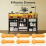 Chest of Drawers Bedroom, Dresser Cabinet with 2 Sockets, 2 USB Ports and 10 Colored LED Strips Image 3