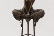 Woman On A Stool - Bronze (Signed)