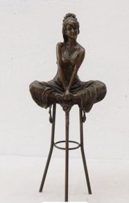 Woman On A Stool - Bronze (Signed)