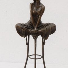 Woman On A Stool - Bronze (Signed)