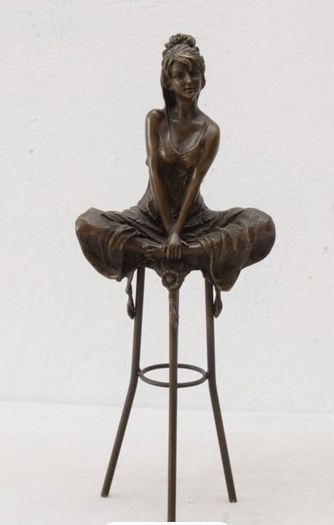 Woman On A Stool - Bronze (Signed)
