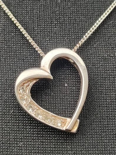 Sterling Silver Love Heart Pendant Set