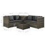 4 Piece Garden Lounge Set with Cushions Poly Rattan Grey Image 2