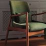 Green Wooden Armchair Image 2