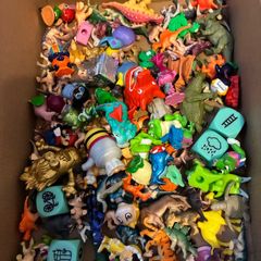 mixed collection of small plastic and rubber toy figurines