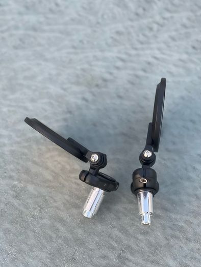Foldable round bar end mirrors
