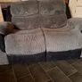 Two seater grey/black couch Image 2
