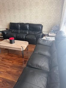 Black Leather  Sofa Suite
