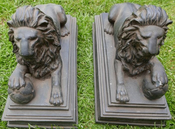 Antique  Pair of Bakelite Sculpture Lions