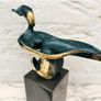 Sculpture Of A Sitting Lady (32cm, 4kg) - Bronze, Marble, Signed Image 3