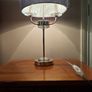 New Bedside Lampl / Table Lamp Twin Bulb Grey lamp Shade,  metal & glass construction Image 3