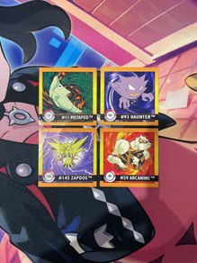 Vintage Pokemon 1999 Artbox Stickers Lot Zapdos Metapod Haunter Arcanine