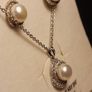 Bargain.Sterling Silver Cultured Pearl and Natural Zircon Pendant and Earrings Set Image 3