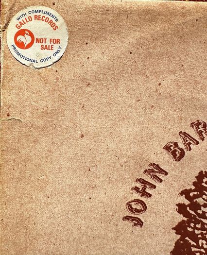 Traffic promotional copy of John Barleycorn must die in vg condition