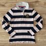 Tommy Hilfiger ladies long sleeve polo shirt top striped collar cotton Image 2