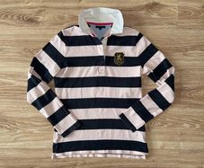 Tommy Hilfiger ladies long sleeve polo shirt top striped collar cotton