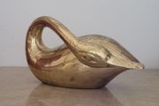 Mid-century brass sleeping swan
