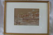 G.S. French UK Early 20th C Painting Whitby Harbour