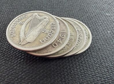5 Silver Half Crown Coins. Lot 2