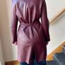 Vintage Genuine Leather Trench Coat - Burgundy With Belt  -  S / 36 / 8 Image 8