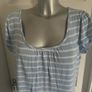 TU Blue/white long line top size UK16/18 EU44/46 Postage included Image 3