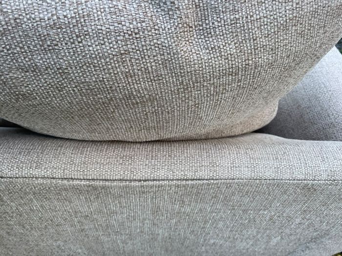 Beige L shaped corner sofa