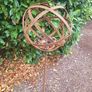 Corten steel garden sphere on a stem Image 7