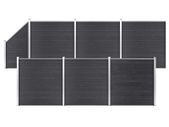 WPC Fence Set 6 Square + 1 Slanted 1138x186 cm Grey